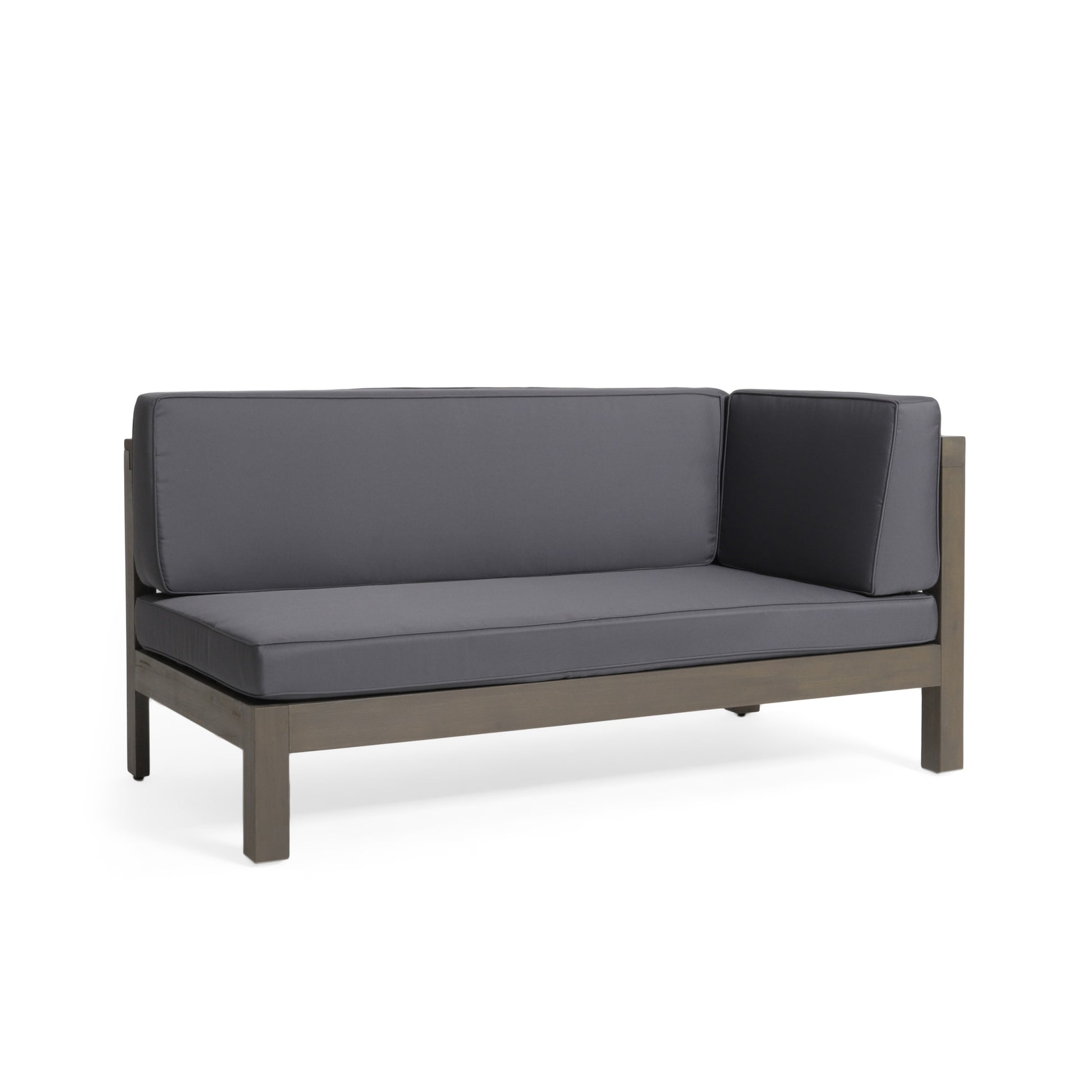 Brava X Back Right Corner Bench Of Set 2 Dark Grey Acacia Wood