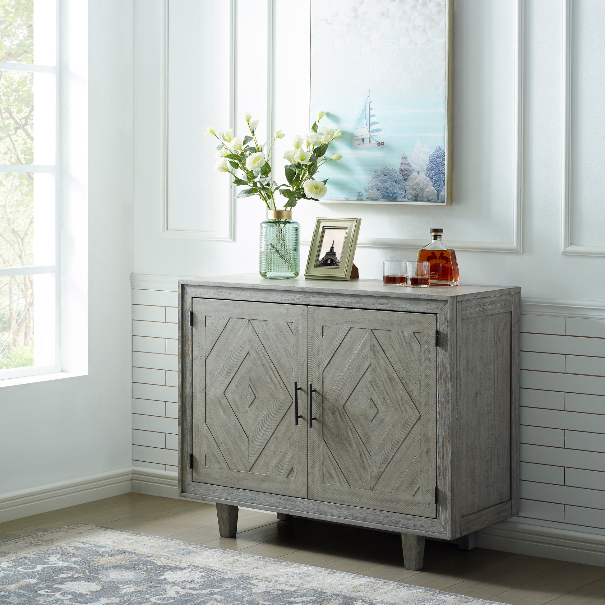 Whitford Sideboard Gray Gray Wood