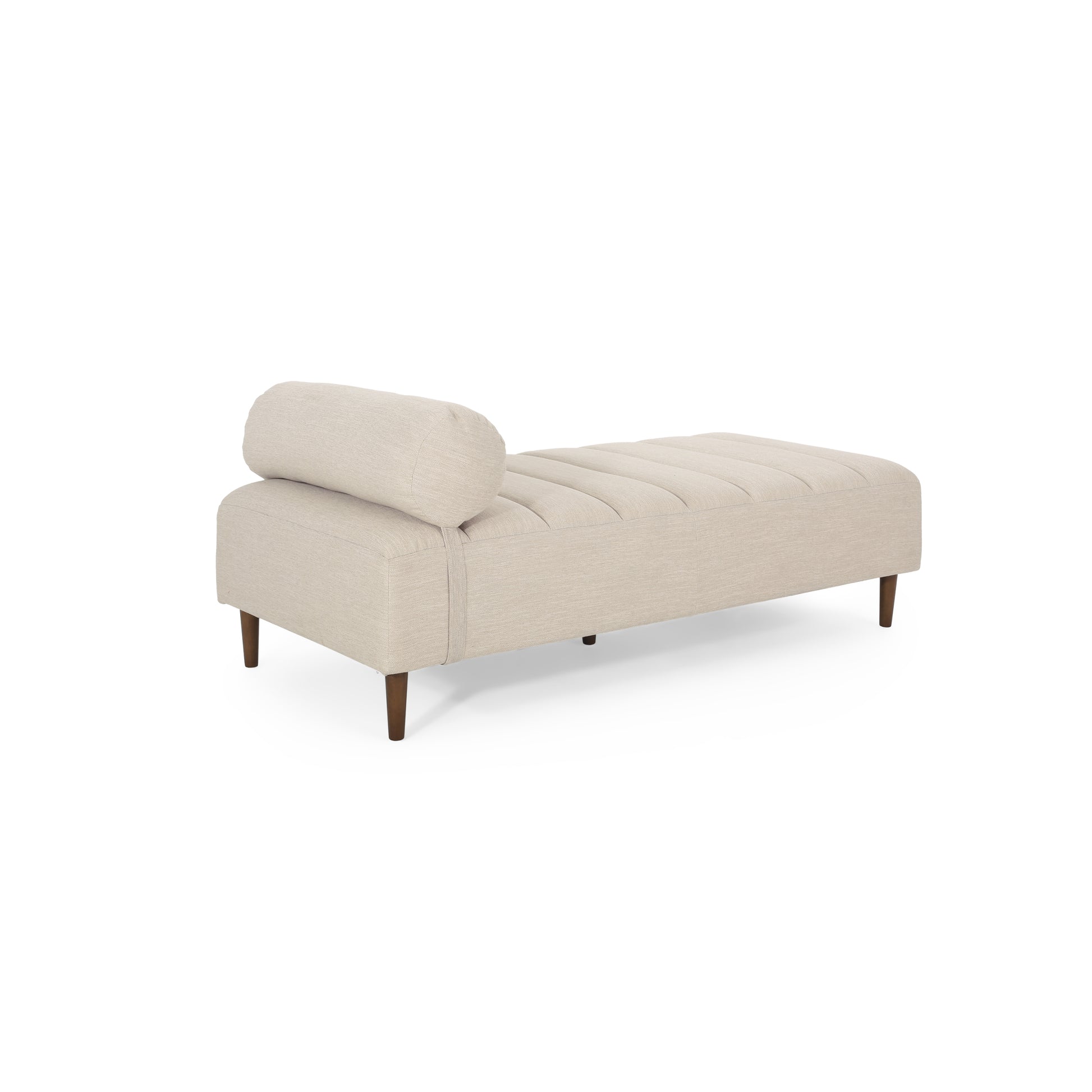 Chaise Lounge Beige Brown Fabric