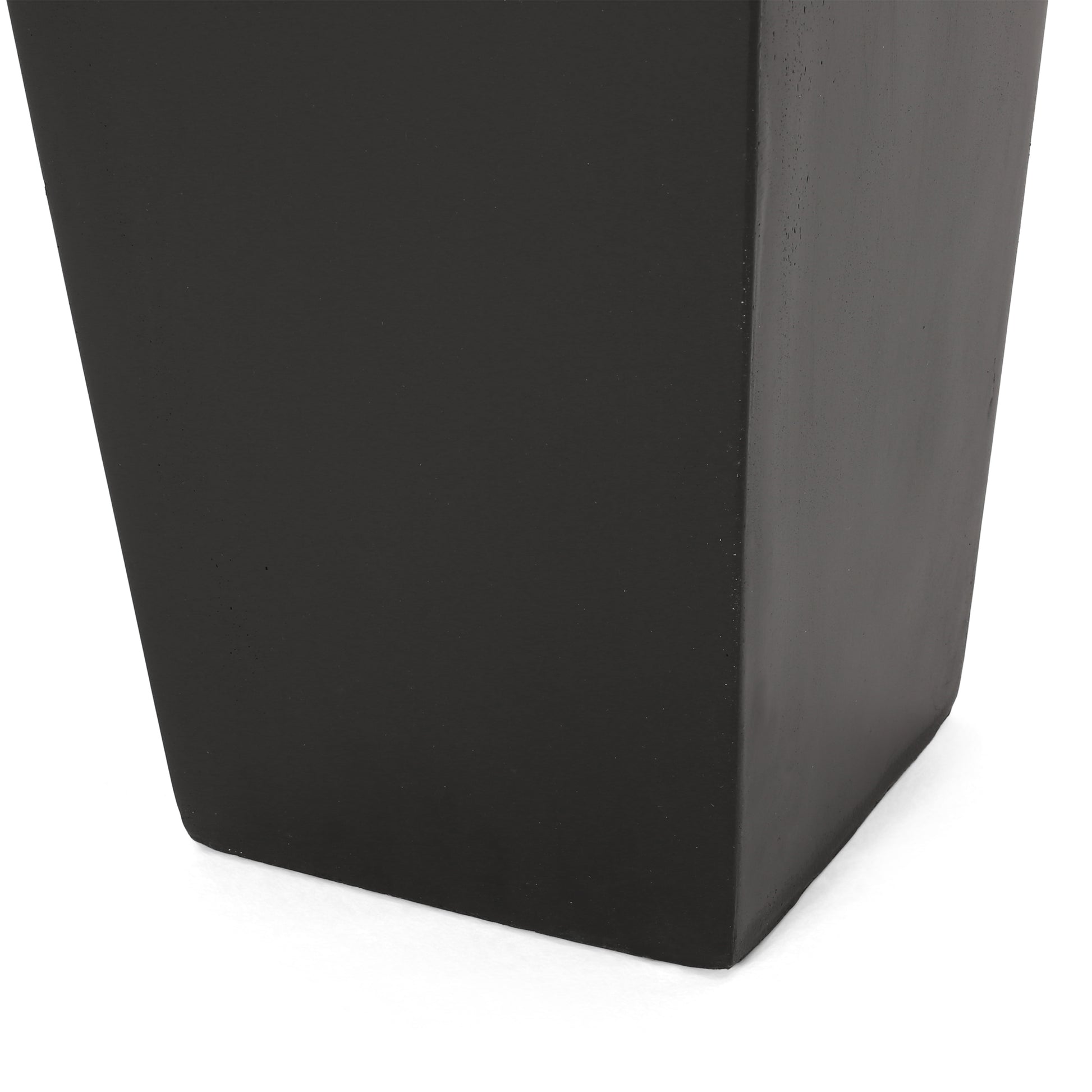 13" X 32.5" Outdoor Modern Mgo Cast Stone Planter, Black Black Magnesium Oxide