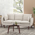 3 Seater Sofa Beige Fabric 3 Seat