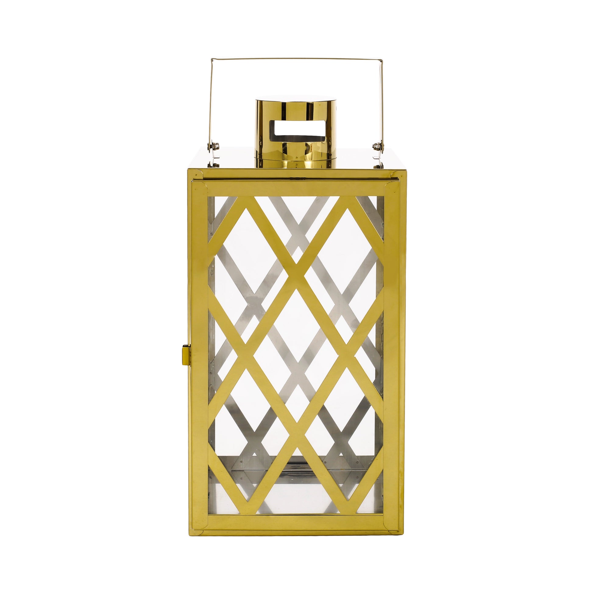 Anton 14"H Stainless Steel Lantern Gold Stainless Steel