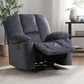 Luxurious Manual Recliner Chair In Silver With Skin Friendly Fabric And Dual Cup Holders Silver Fabric