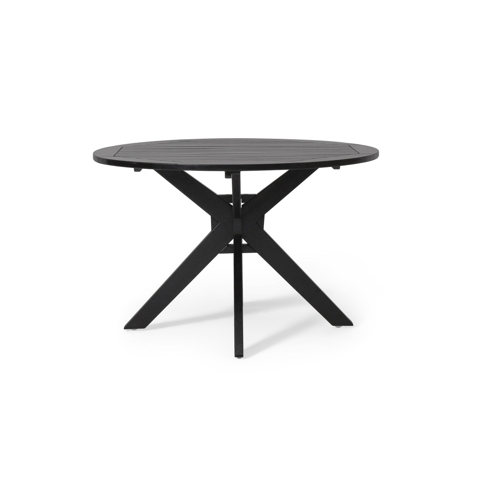 Sandee Dining Table, Round, Black Black Acacia Wood