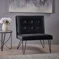 Chair Armless Modern Black Velvet