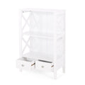 2 Drawer Storage Rack White Mdf