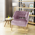 Michaela Mid Century Velvet Tufted Accent Chair, Light Lavender Lavender Purple Velvet