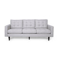 Jenny Contemporary Tufted Fabric 3 Seater Sofa Beige Fabric