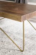 Walter Brass Inlay Cocktail Table Brown Brown Iron