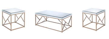 Evelyn 3 Piece Occasional Table Set Gold Gold Iron