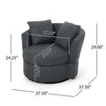Swivel Club Chair Charcoal Fabric