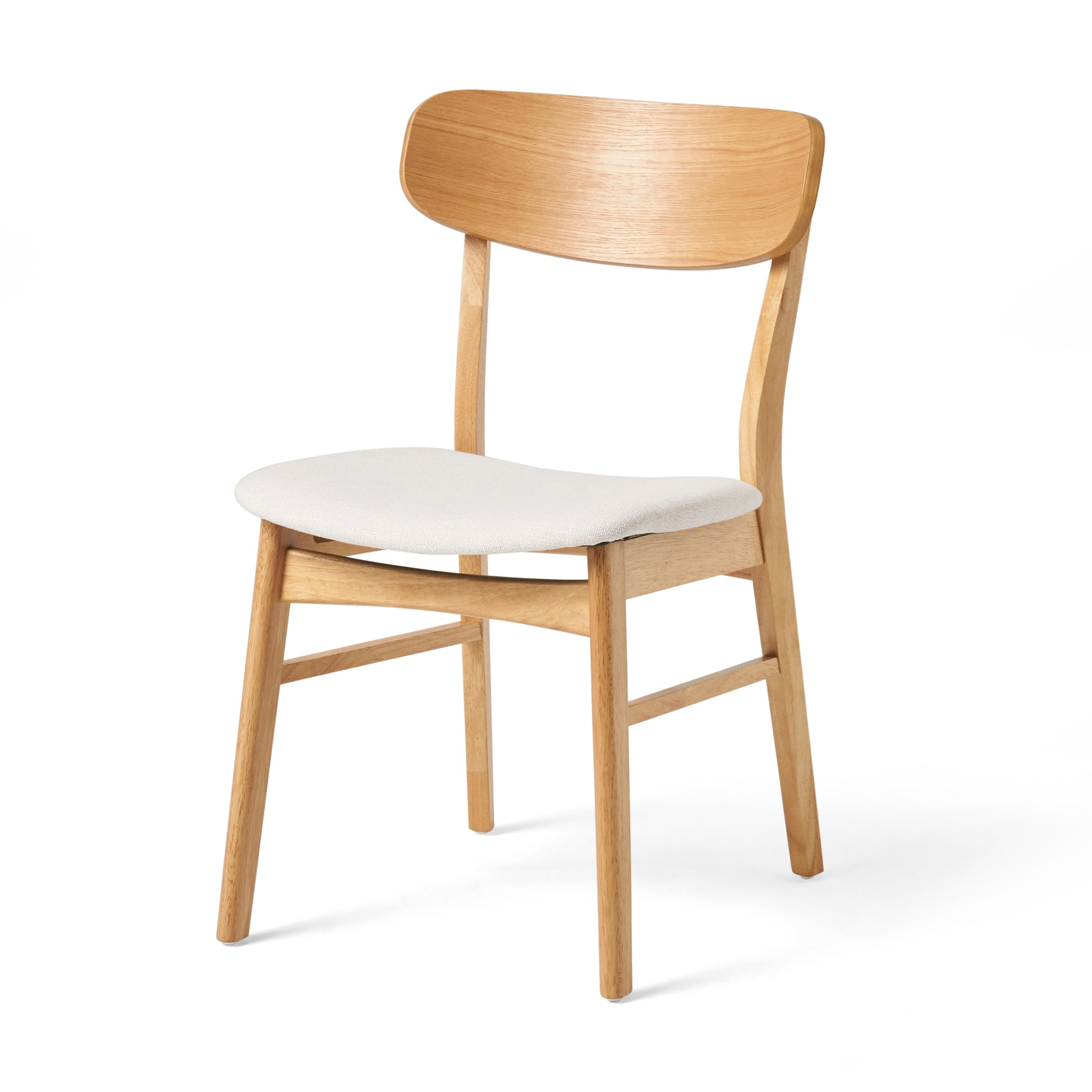 Dining Chair Set Of 2 Light Beige Fabric