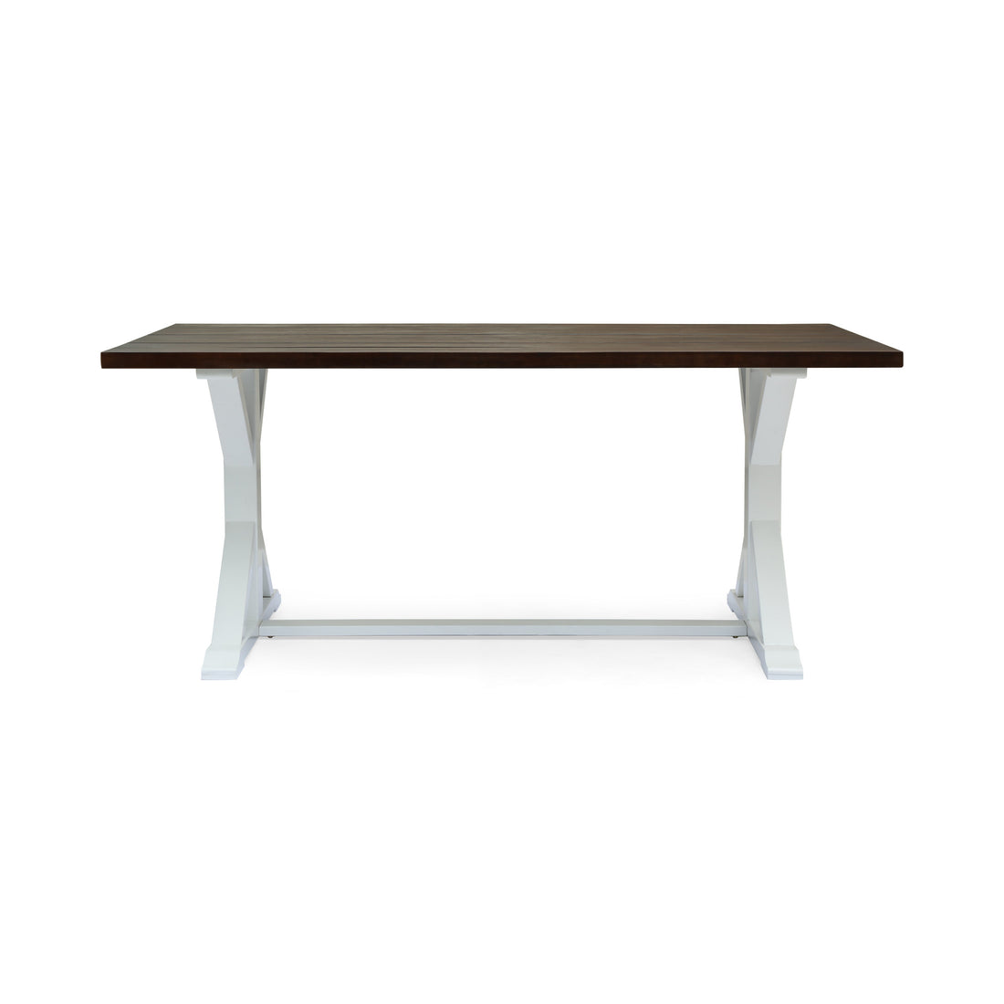 Cassia Farmhouse Dining Table Dark Brown White Acacia Wood