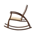 Acacia Wood Rocking Chair With Cushion Brown Acacia Wood