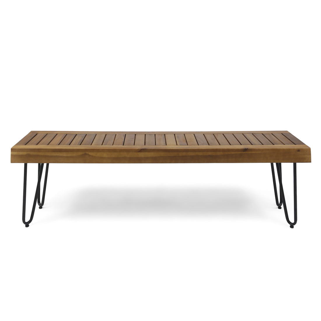 Jane Industrial Wood And Metal Bench Black Metal & Wood