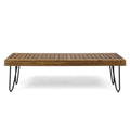 Jane Industrial Wood And Metal Bench Black Metal & Wood