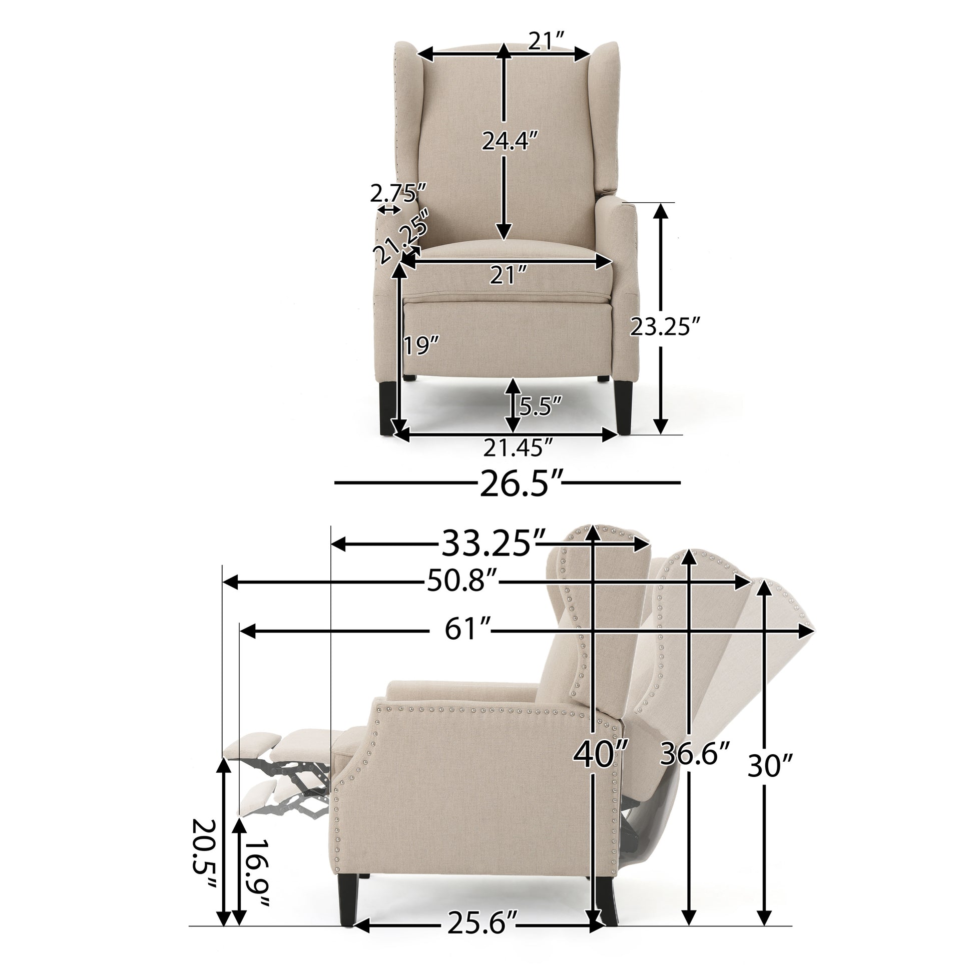 Recliner Wheat Fabric