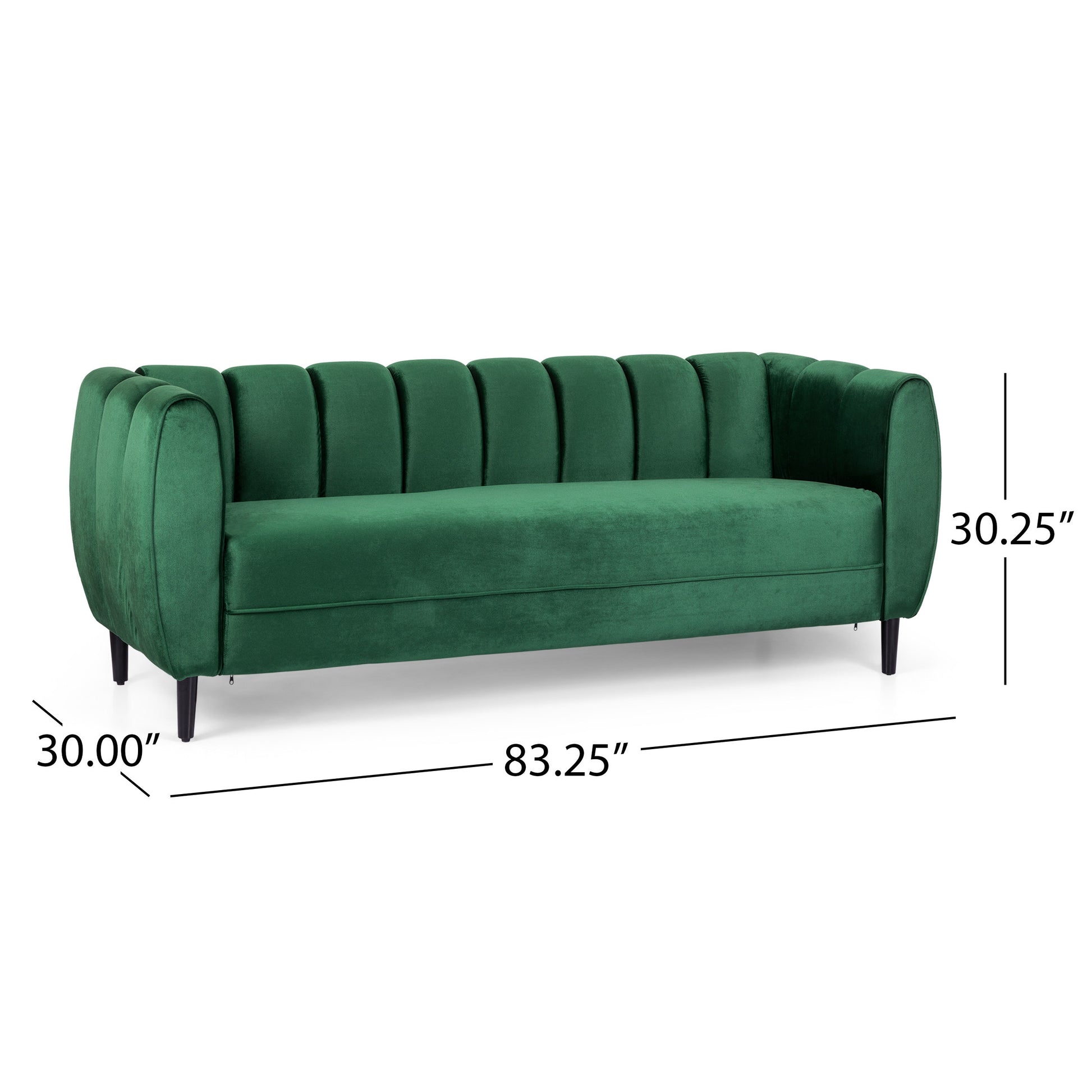 Miranda Velvet 3 Seater Sofa Emerald Velvet