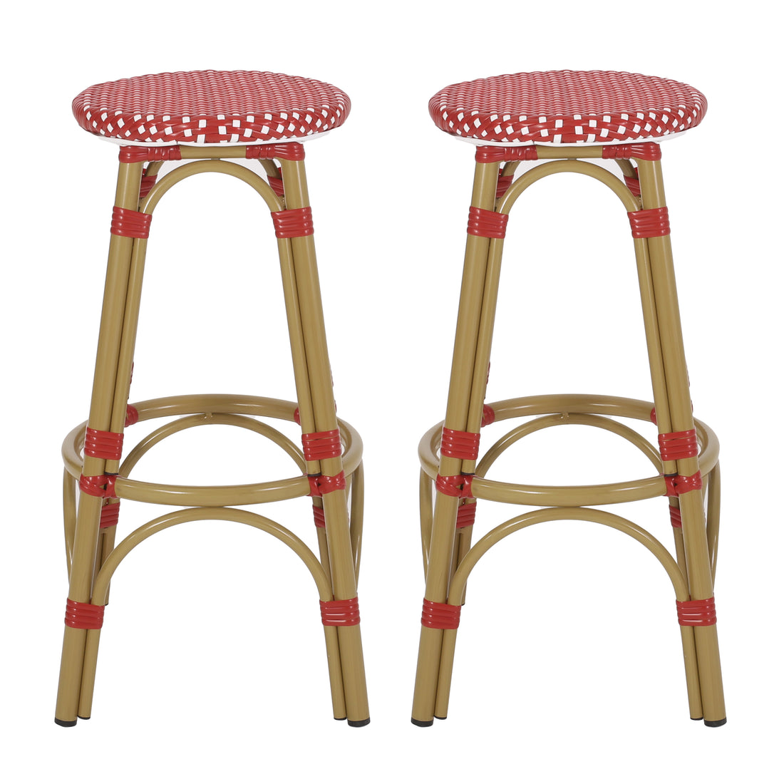 Barstool Red Wicker