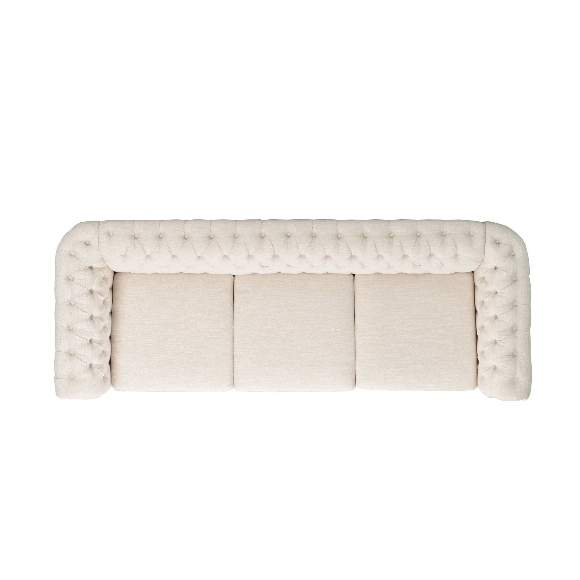 Sofa 3 Seater Beige Fabric