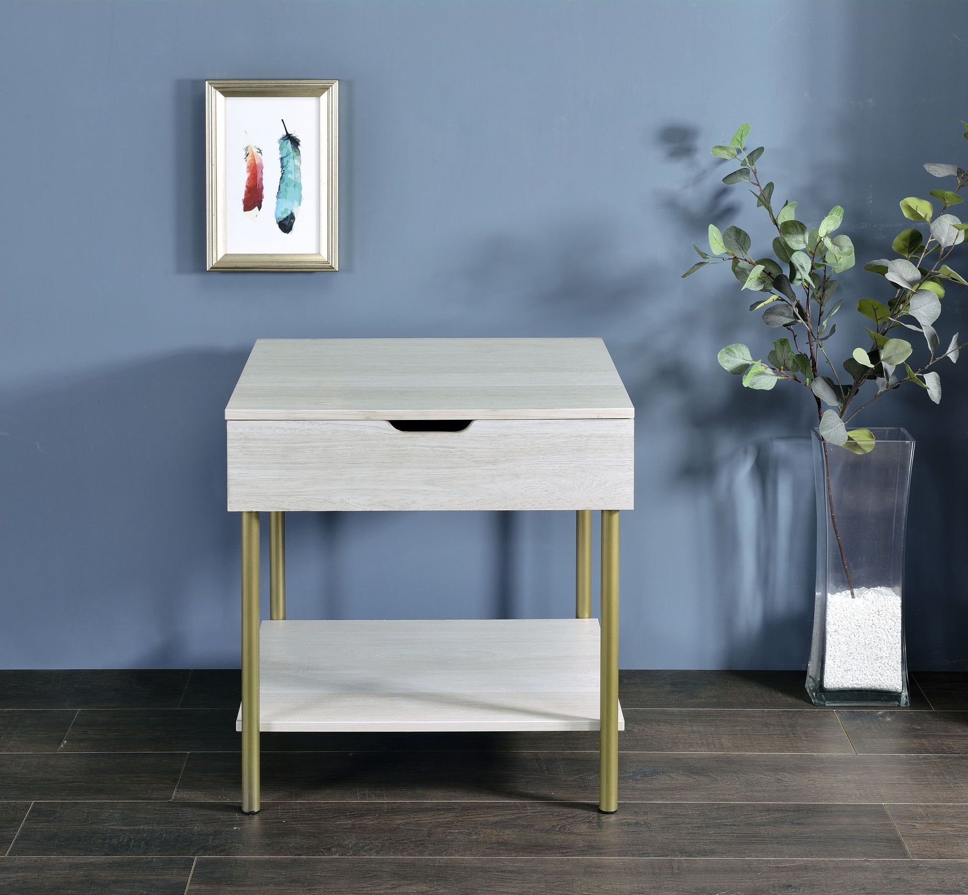Whitman Square End Table White White Wood