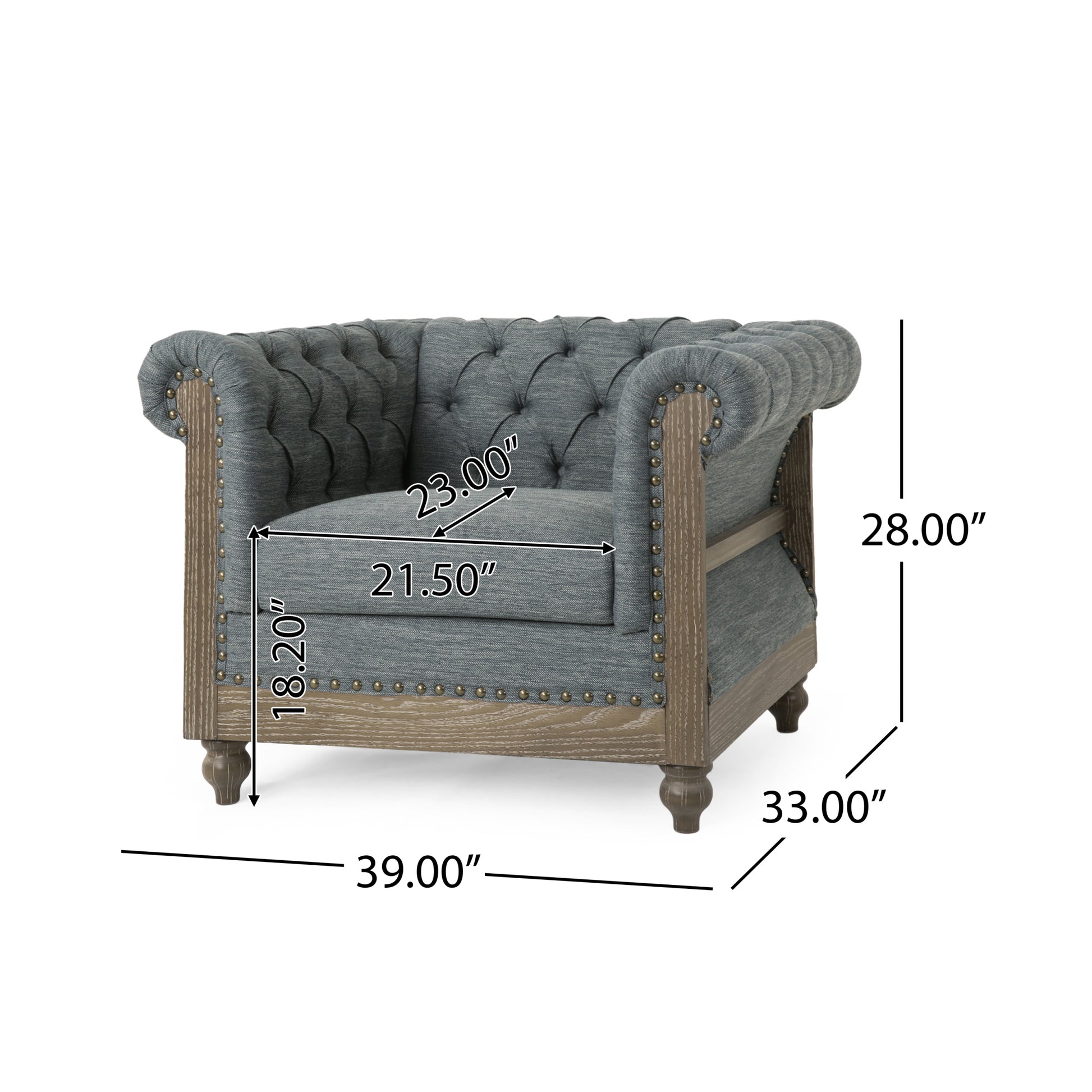 Club Chair Charcoal Fabric