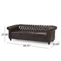 Sofa 3 Seater Brown Pu