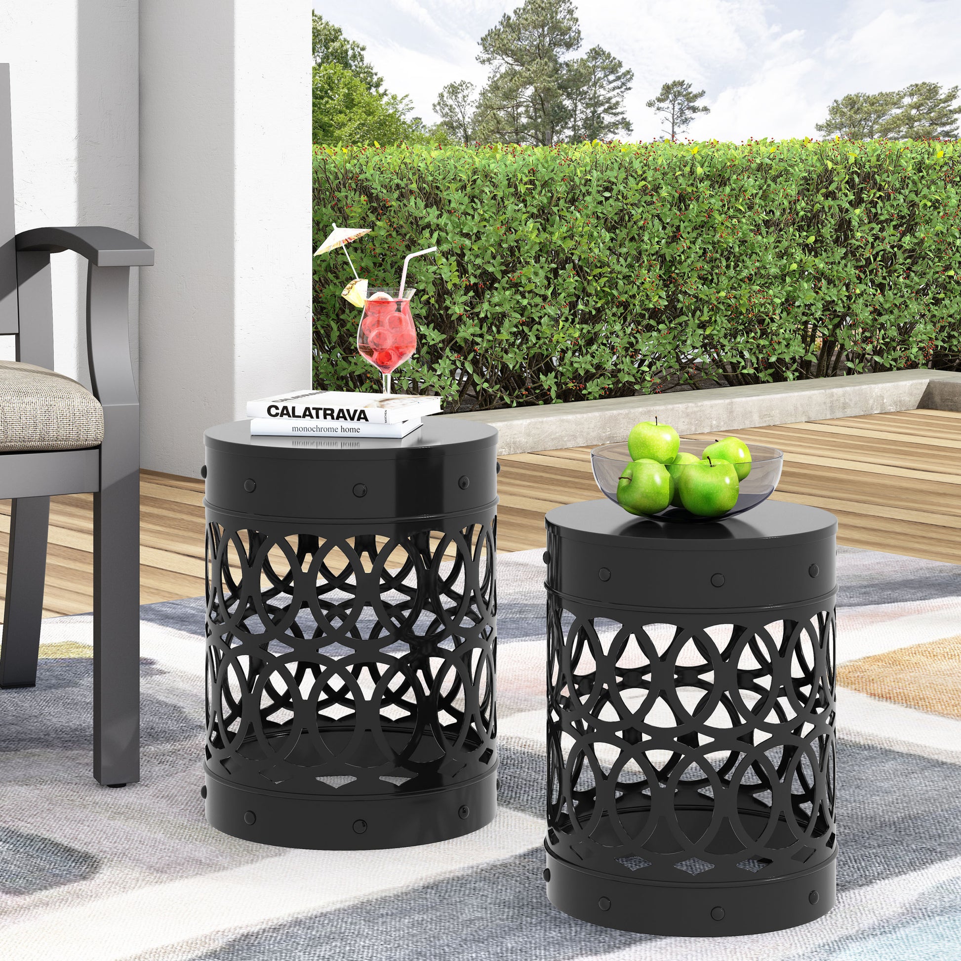 Metal S 2 End Table Black Iron