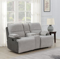 Cyprus Recliner Loveseat With Console Gray Gray Fabric 2 Seat