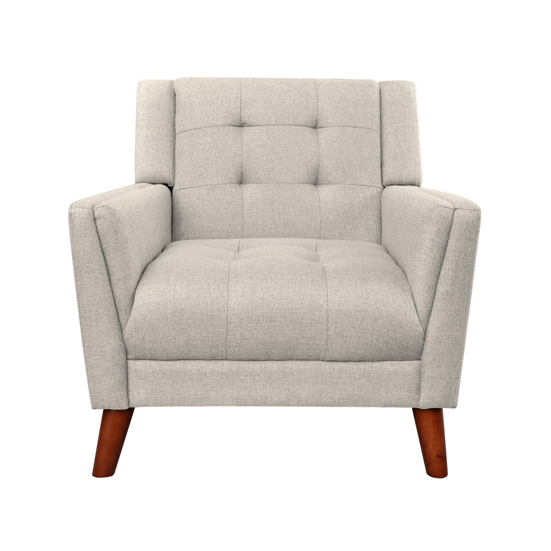 Mid Century Modern Armchair Beige Fabric