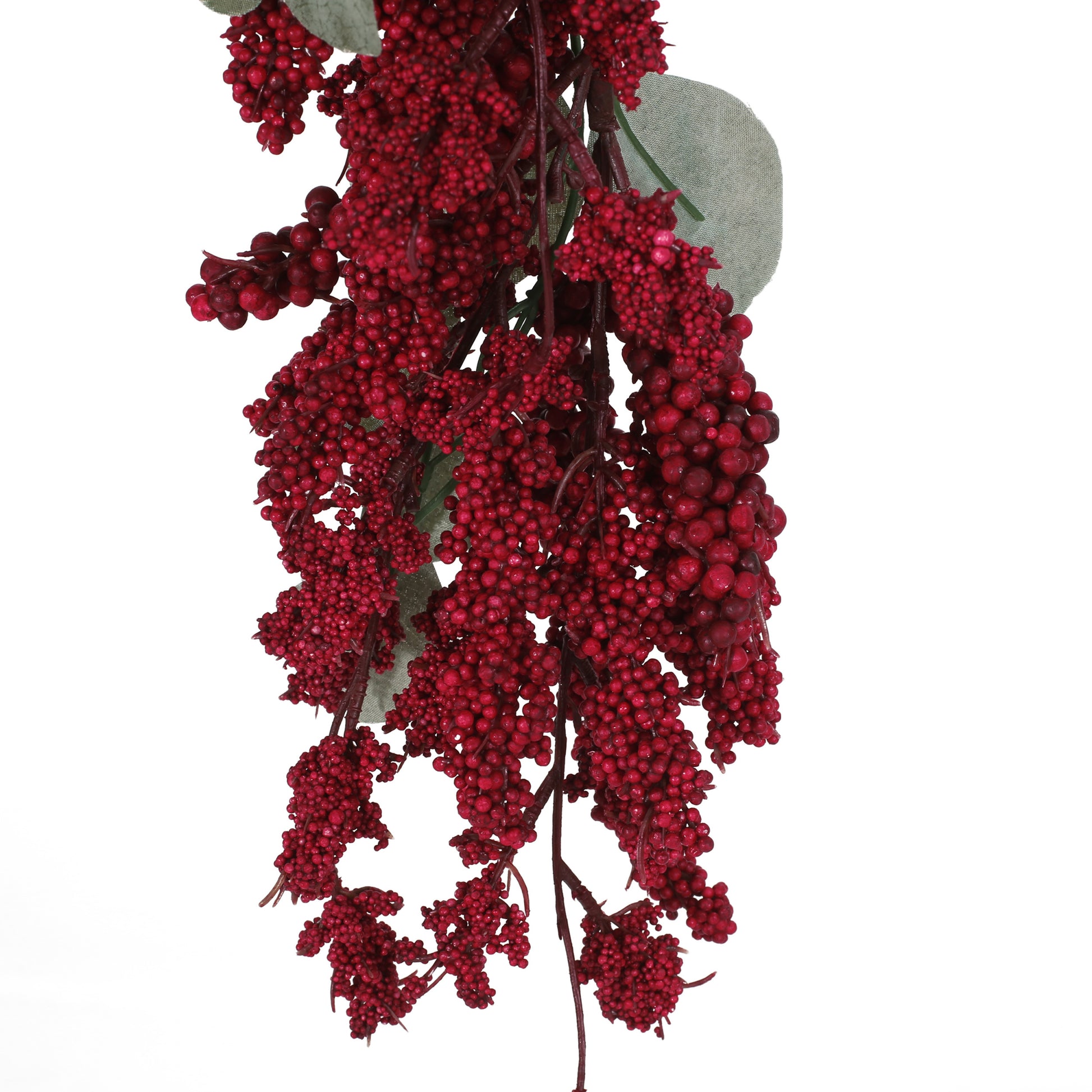 5' Eucalyptus Berry Garland Red Polyester