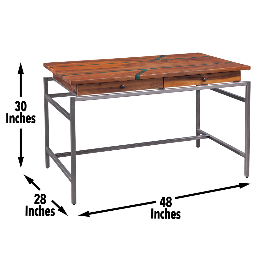 Tamra Desk With Drawers Brown Brown Wood