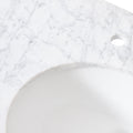 49'' Cararra White Marble Vanity Top&Ceramic Sink White Marble Marble