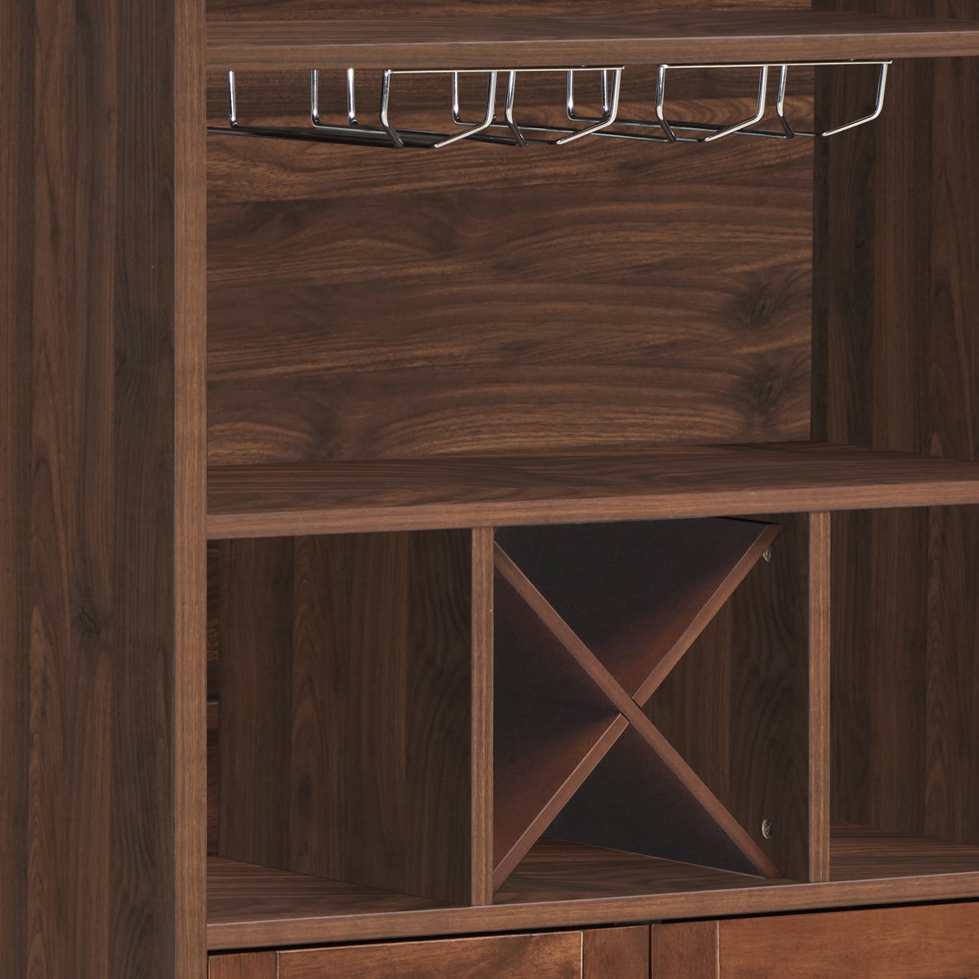 Monita Wine Cabinet Walnut Rubber Wood