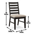 Harington 6 Piece Dining Set Black Black Fabric