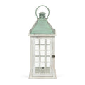 Small Lantern White Green Wood