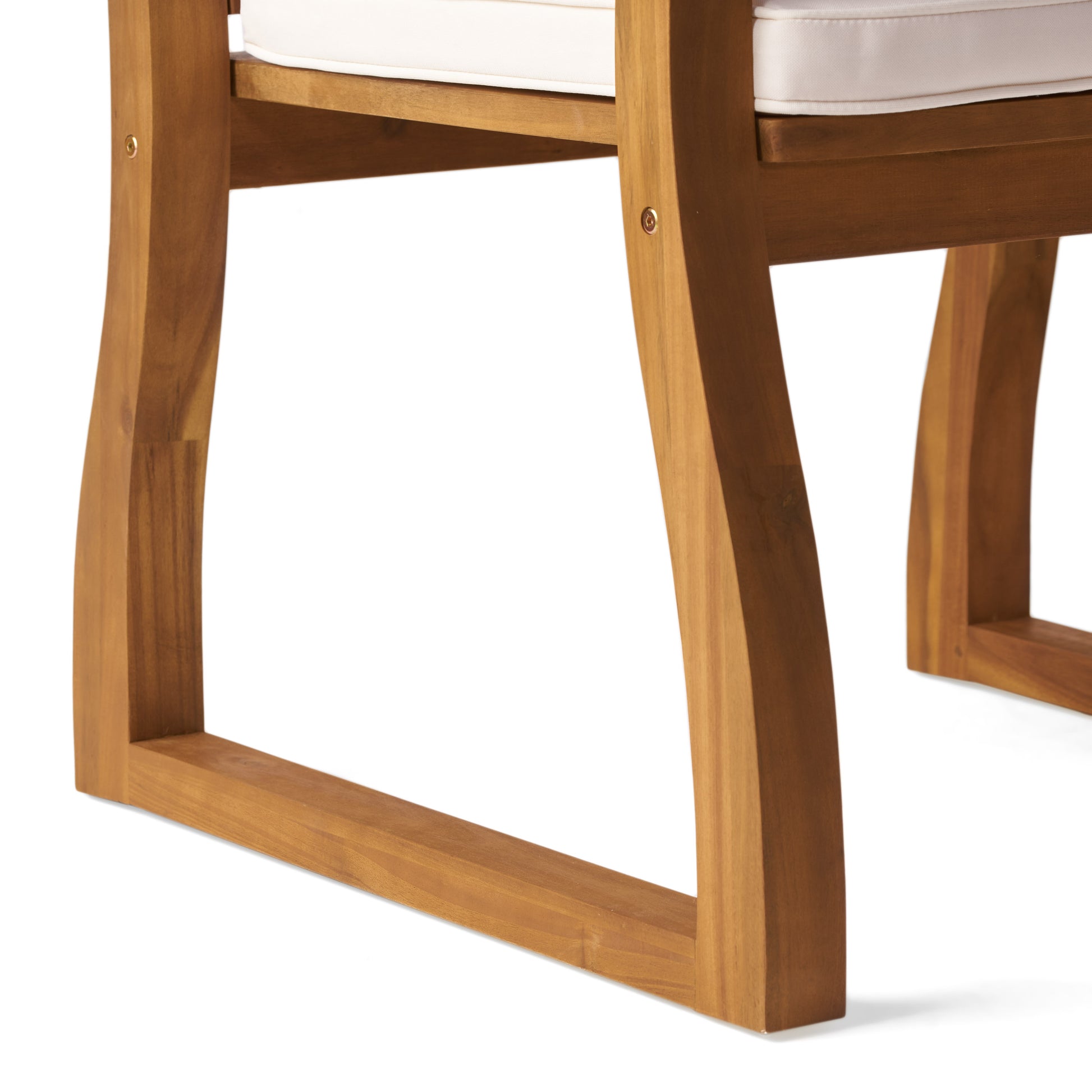 Della Wood Kd Armchair Cream Acacia Wood