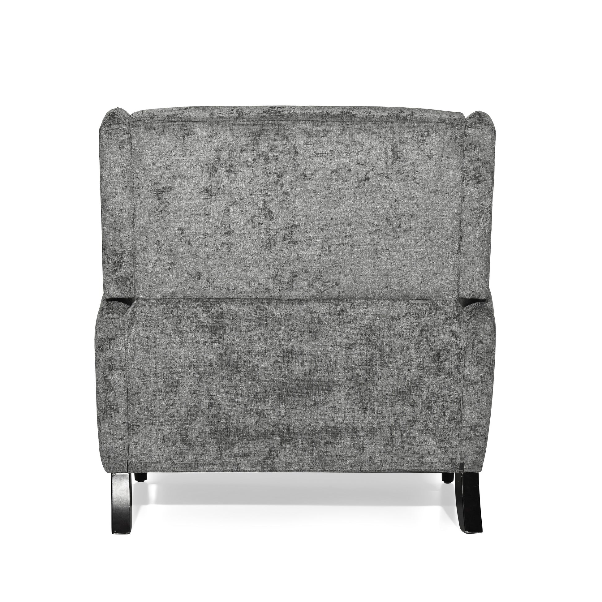 Oversized Textured Fabric Pushback Recliner, Gray And Dark Brown Grey Fabric