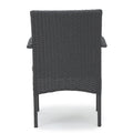 Cordoba Kd Pe Wicker Dining Chair Set Of 2 Pcs Grey Pe Rattan Iron Waterproof Fabric