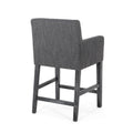 Set Of 2 Upholstered 26 Inch Counter Stool Charcoal Gray Charcoal Set Of 2 Fabric