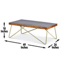 Walter Brass Inlay Cocktail Table Brown Brown Iron