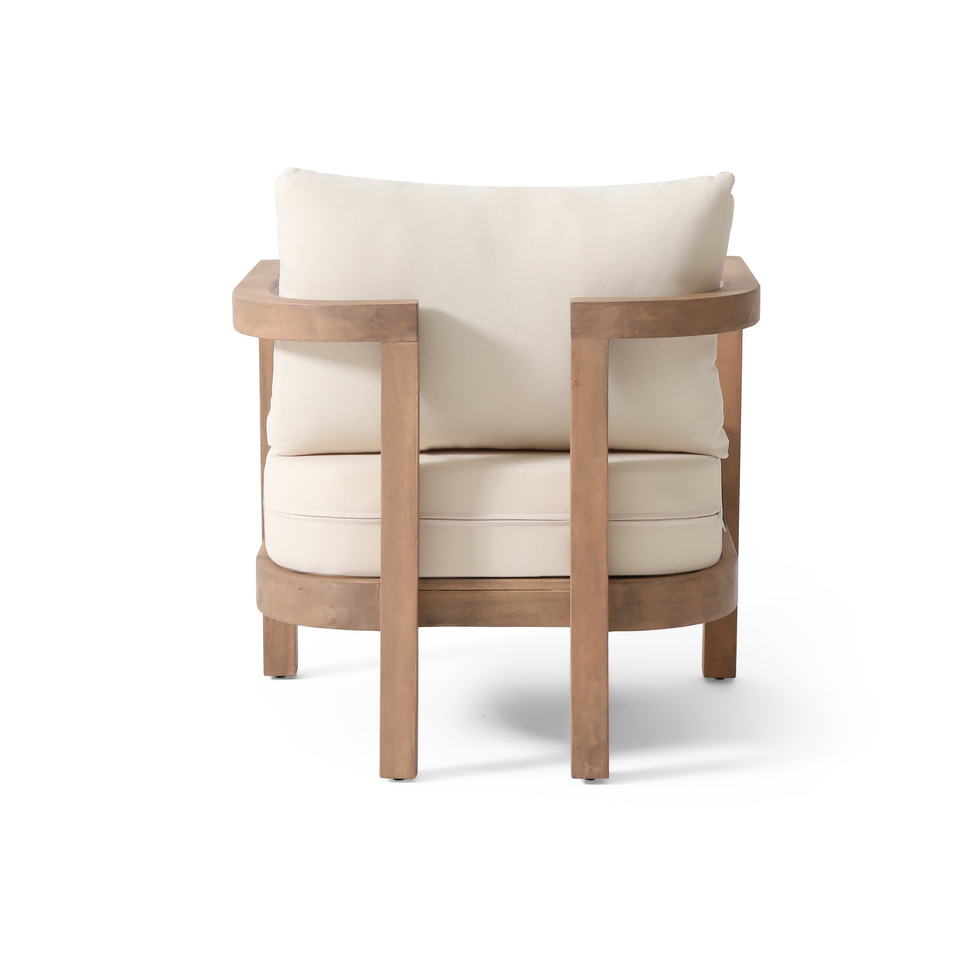 Set Of 2 Outdoor Acacia Wood Patio Club Chair, Patio Furniture,Waterproof Thick Cushion Deep Seating For Porch, Garden, Backyard, Balcony, Weight Capacity 400Lbs, Brown Wash, Beige Cushion Yes Deep Seating Brown Beige Garden & Outdoor 2 Person Seating