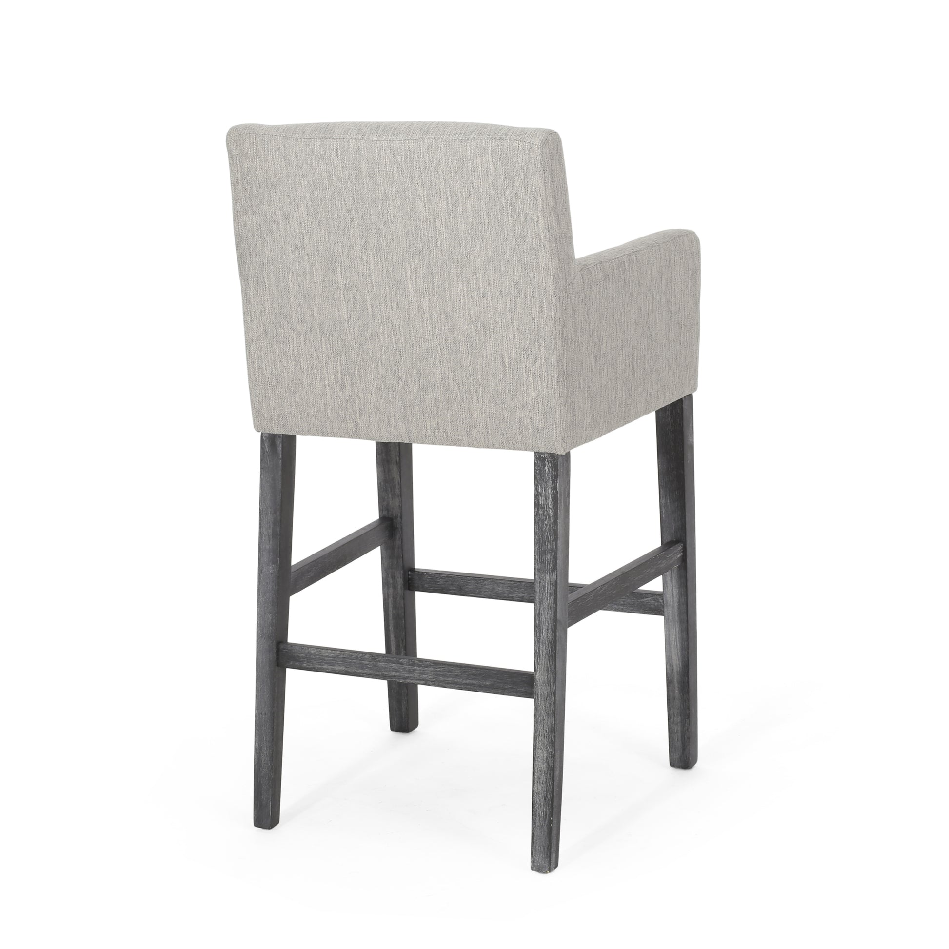 Set Of 2 Upholstered 30.5 Inch Counter Stools Light Gray Gray Light Grey Set Of 2 Fabric