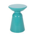 Outdoor Metal End Table Large Teal Iron