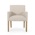 Arm Chair Beige Brown Fabric