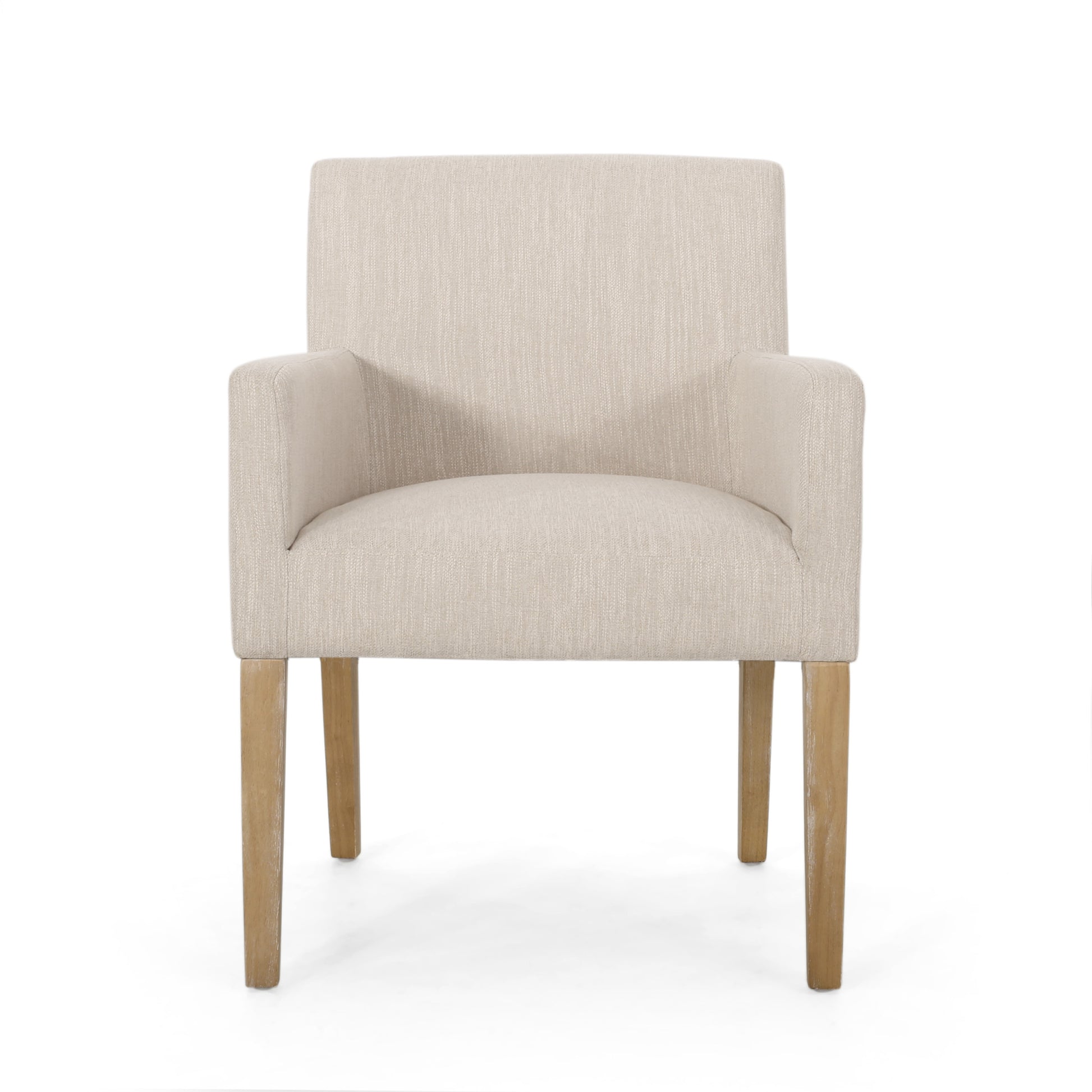 Arm Chair Beige Brown Fabric