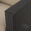 Puerta 4Pc Set Dark Brown Rattan Fabric