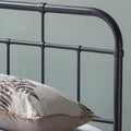 Queen Size Metal Bed Charcoal Grey Iron