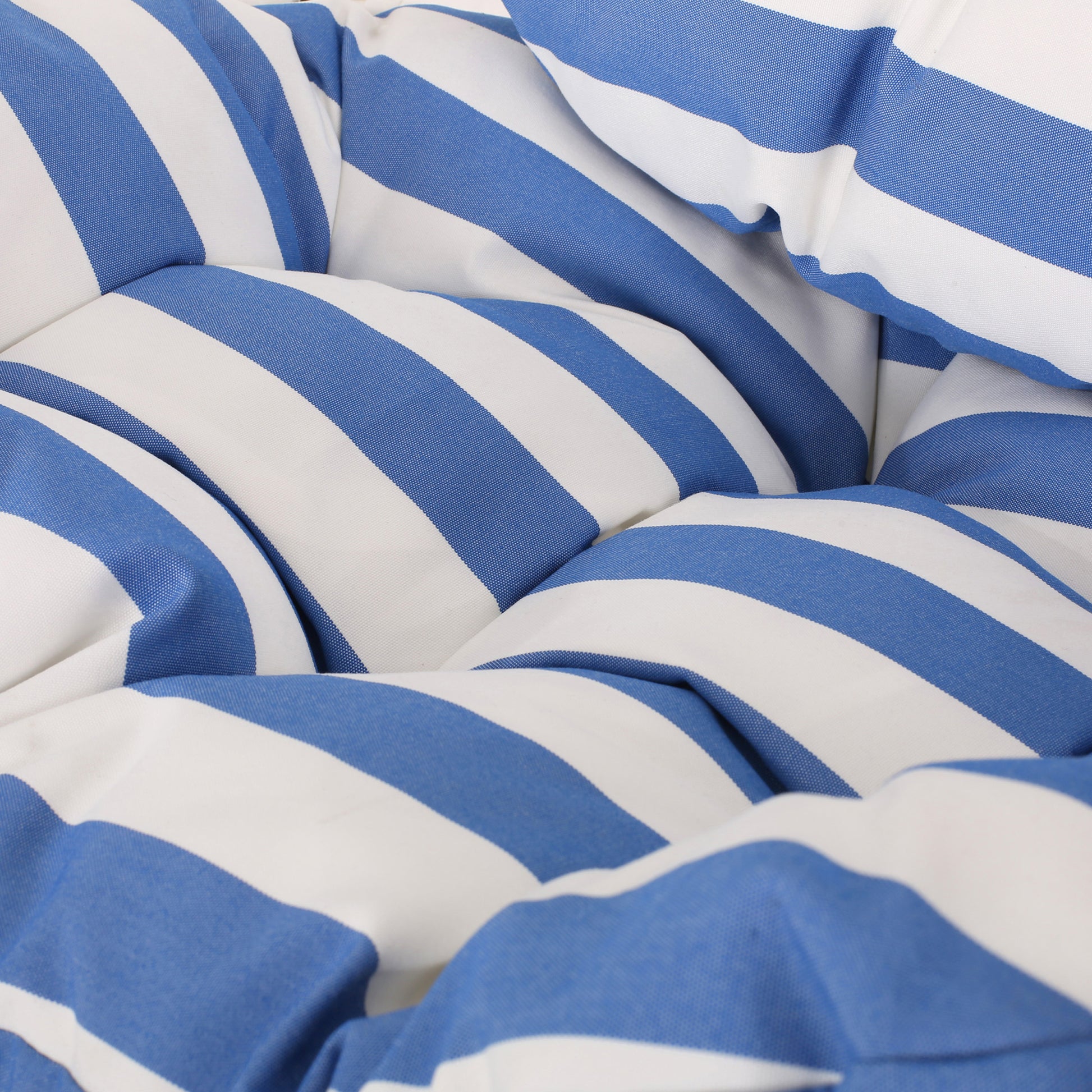 Marlin Hanging Egg Chair Basket White Blue Pe Rattan Iron Waterproof Fabric