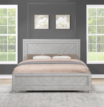 Montana King Bed Gray King Silver White Wood